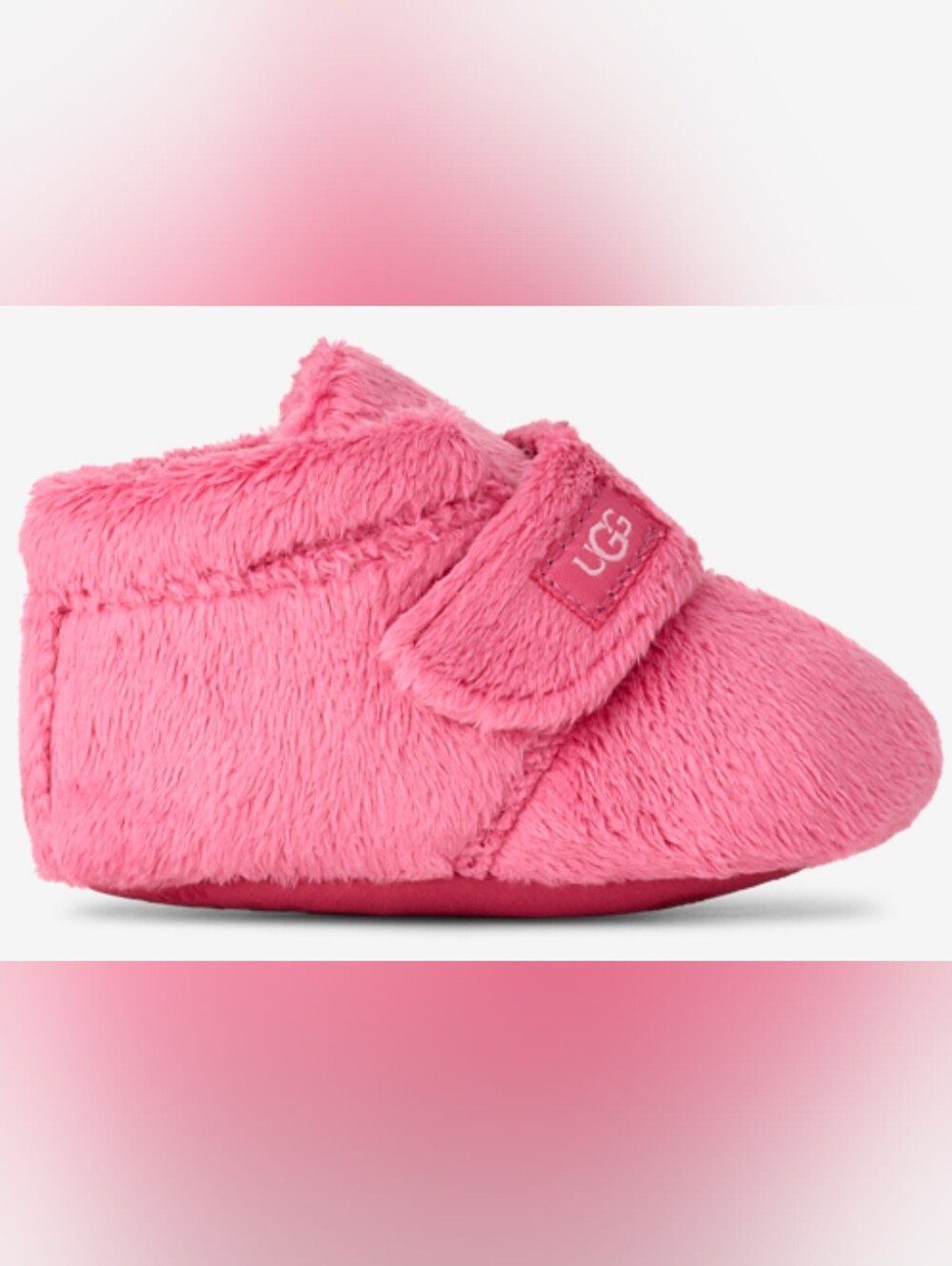 UGG Bixbee Pink Fuzzy Baby Slippers Size 2/3 NIB MSRP $39.99